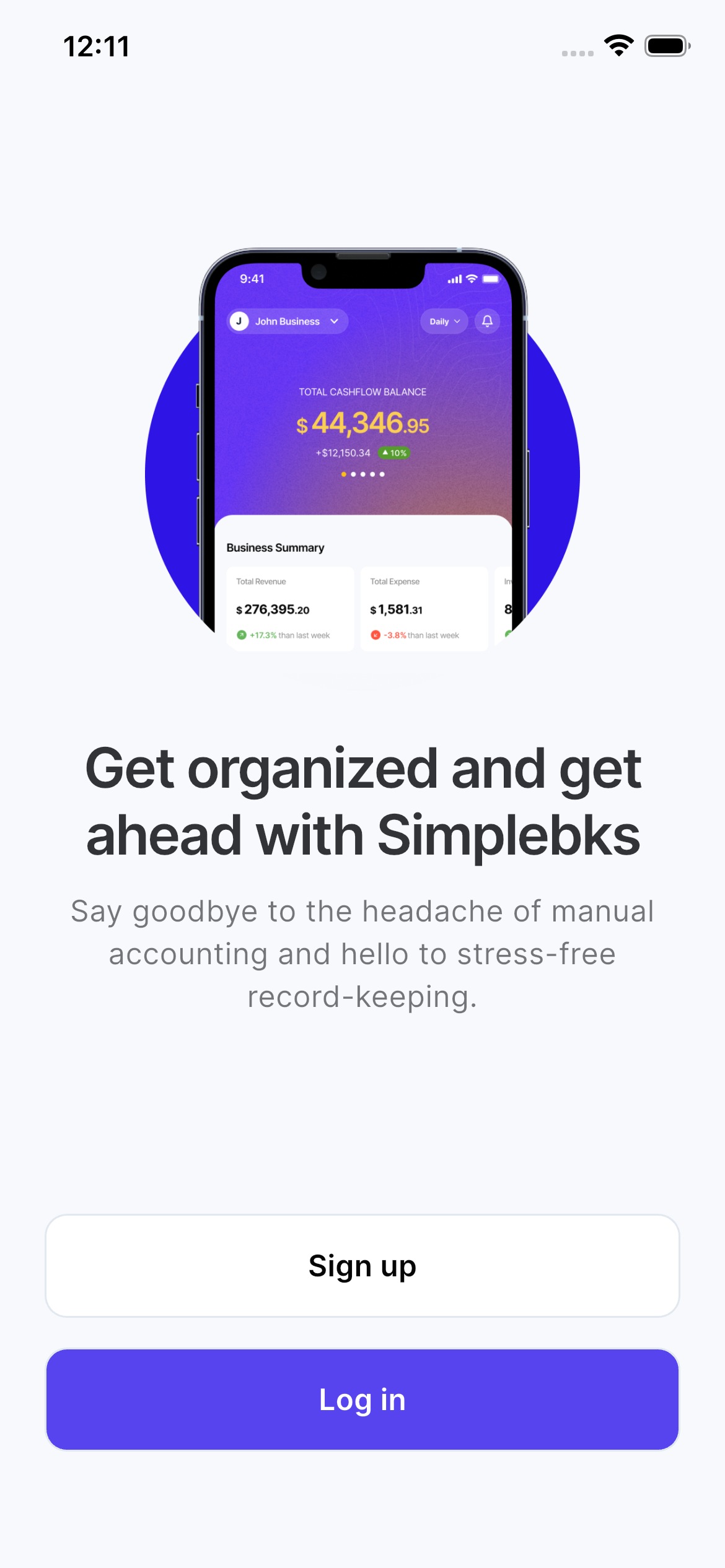 Simplebks mobile app screenshot